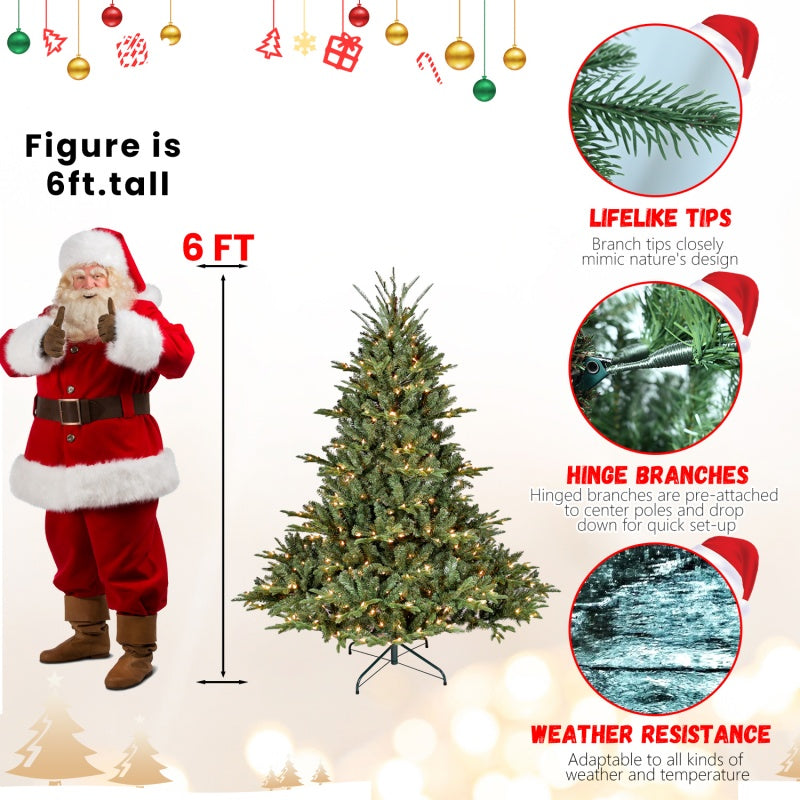 Pre-lit Christmas tree showing warm white light glow