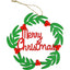 Wooden Christmas ornament pendant with light green finish hanging on tree