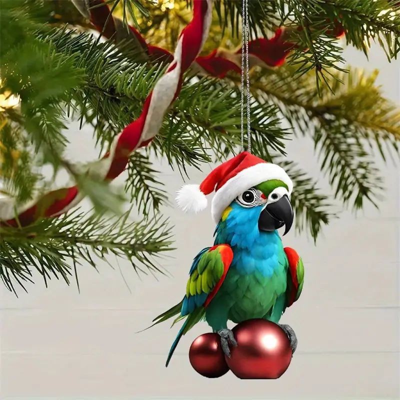 Clear acrylic Christmas tree hanging ornament with festive appeal for holiday decor