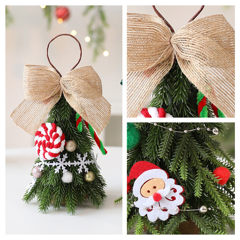 Festive mini Christmas tree ornament for home seasonal display