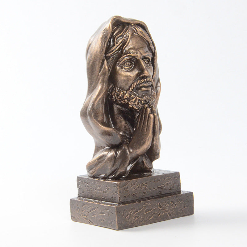 Religious Jesus Resin Ornament Displayed on Wall as Christian Home Decor Main image