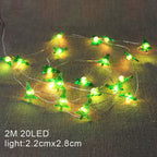 Copper wire Christmas string lights with LED holiday motifs for festive home decoration