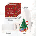 Red Christmas money box set on wooden surface demonstrating festive table decor placement