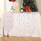 Christmas Star Snowflake Table Runner - Festive table runner featuring a golden star design with elegant fabric texture