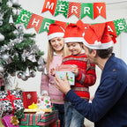 Red burlap pennant banner featuring Christmas lettering for home decoration
