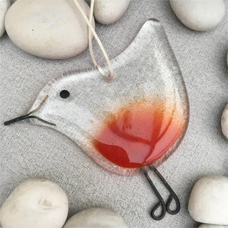 Detailed glass pendant shaped like Christmas tree with ornament hook