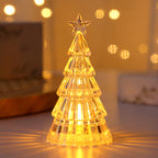 Crystal Christmas tree lamp illuminated for bedroom or prayer space