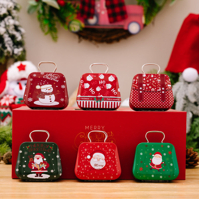 Assorted handbag-shaped candy boxes for Christmas storage