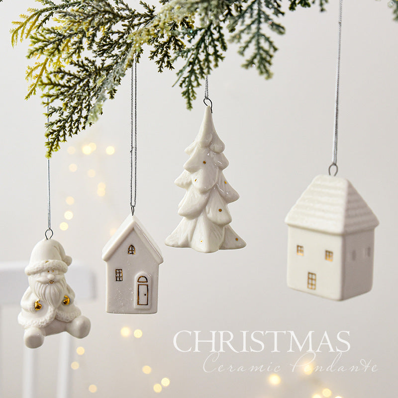 Mini Ceramic Christmas Tree Pendant - Christian Home Decor - Christian Jewelry