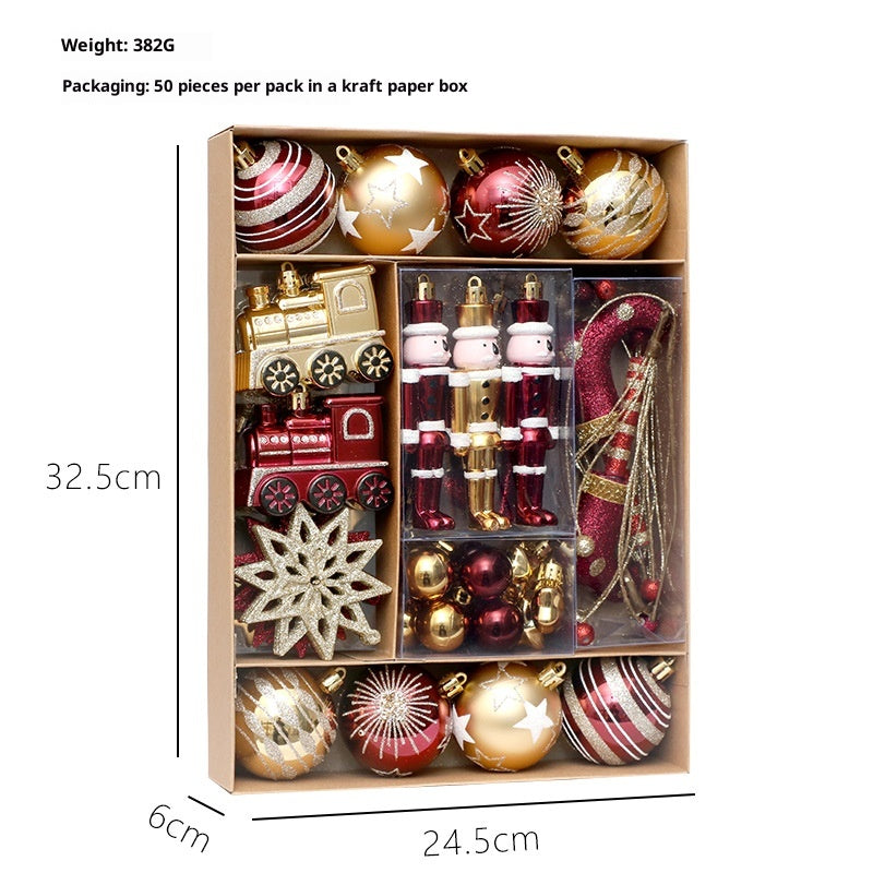 Set of Christmas pendant decorations in Black Gold color option arranged together