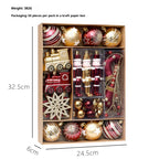 Set of Christmas pendant decorations in Black Gold color option arranged together