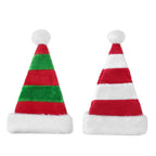 Extended Christmas Hat for Adults in Classic Red and Green Stripes