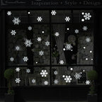 Waterproof snowflake wall sticker on glass window - Christmas home accessories