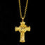 Thorn crown crucifix pendant necklace with electroplated finish