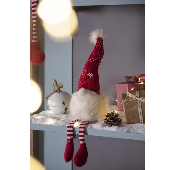 Set of 2 tall festive gnome figurines ready for holiday gift giving