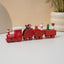 Festive wooden train Christmas decoration for window display in warm holiday colors