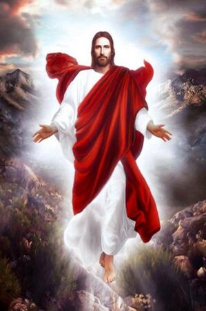 Diamond painting cross religious craft on canvas