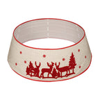 Two sizes of decorative elk Christmas tree skirt for tree base coverage
