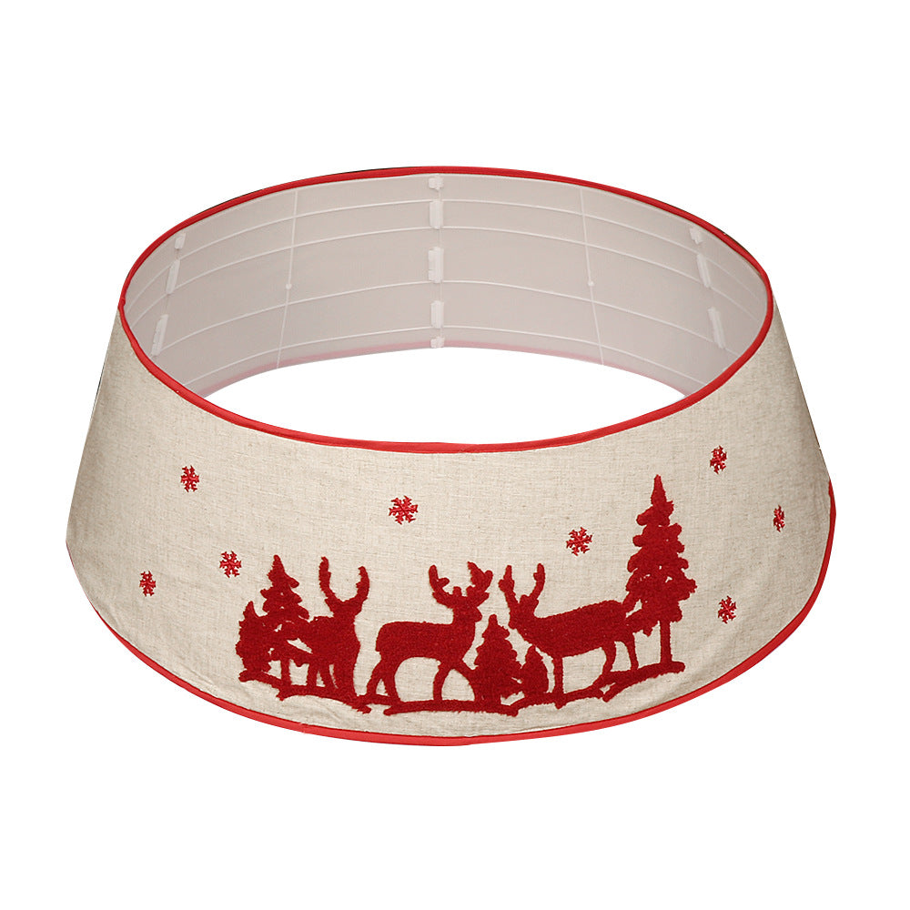 Two sizes of decorative elk Christmas tree skirt for tree base coverage
