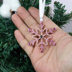 Snowflake pendant ornament displaying winter crystalline design