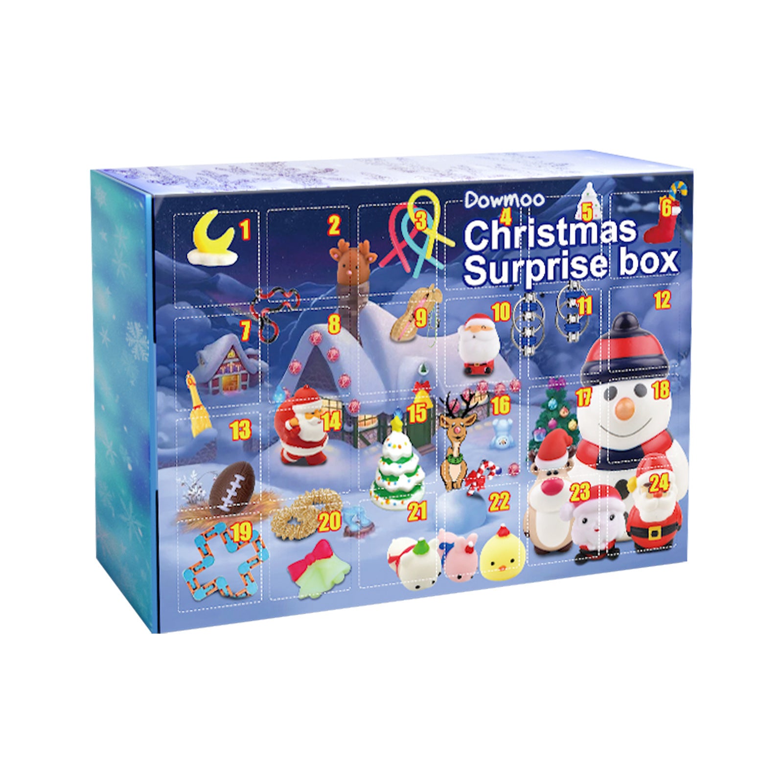 24-grid advent calendar organizer with Christmas reindeer theme