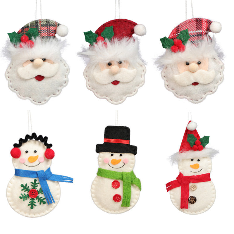 Assorted snowman pendants with cheerful winter expressions