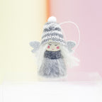 Blue plush angel Christmas ornament in traditional Christian style