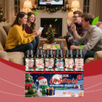 Christmas aromatherapy oil set with six small bottles arranged in a festive display