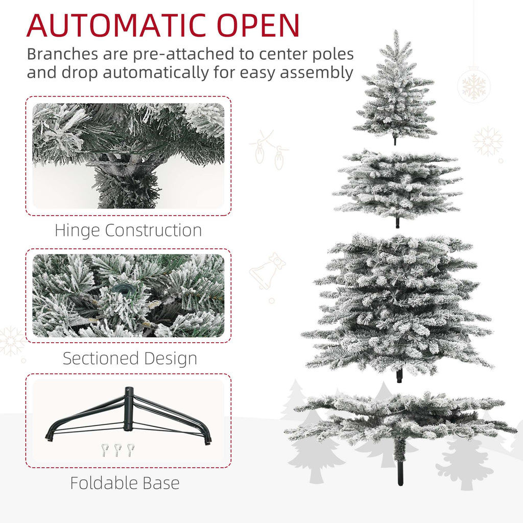 Hinged branch construction showing automatic opening design for easy setup