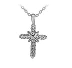 Christian studded cross necklace with clavicle chain design