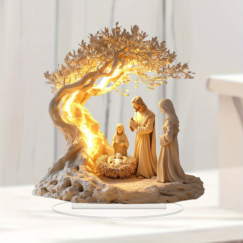 Modern acrylic Christmas ornament featuring Tree of Life symbolism
