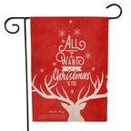 Santa Claus garden flag showing holiday spirit with linen texture detail