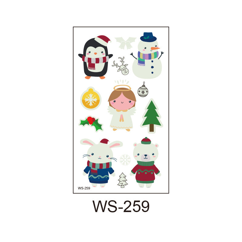 Multiple Santa Claus design temporary tattoos in luminous finish