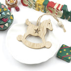 Delicate snowflake wooden pendant ornament showcasing carved craftsmanship