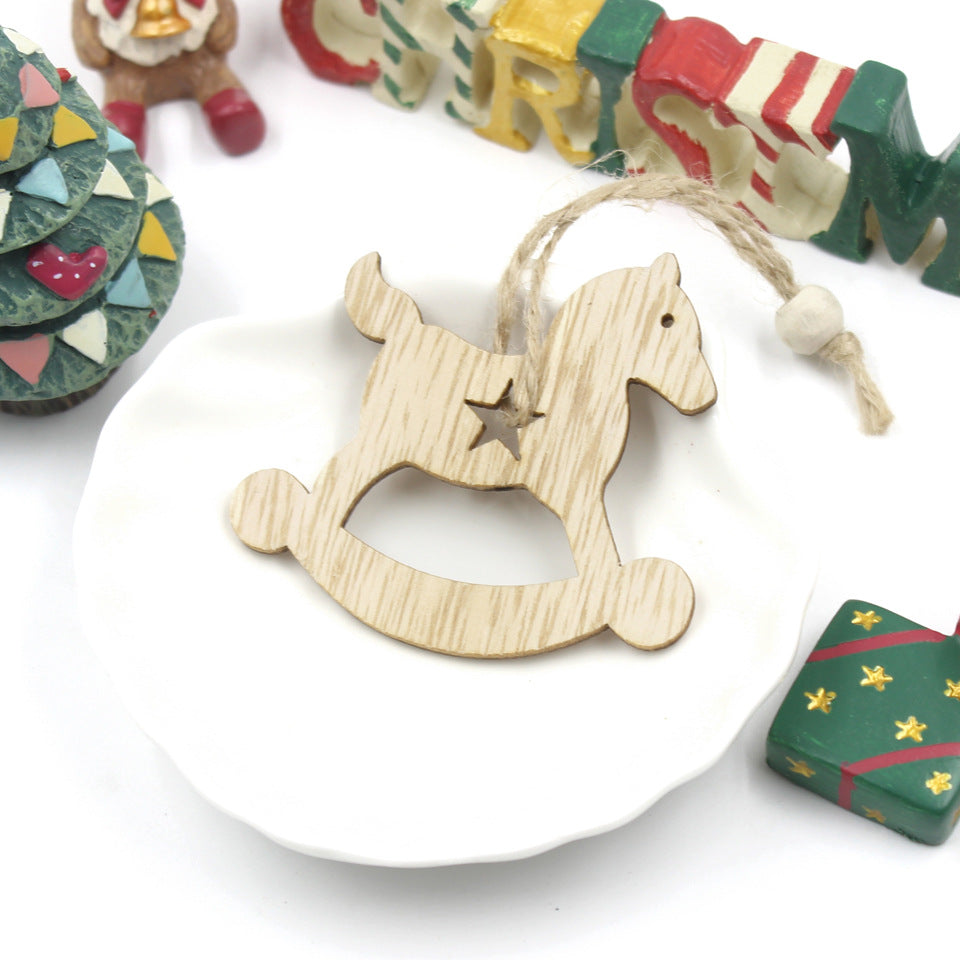 Delicate snowflake wooden pendant ornament showcasing carved craftsmanship