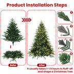Set of 4ft to 9ft green Christmas trees showing various height options