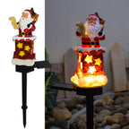 Festive yard lamp with warm Christmas glow for outdoor display
