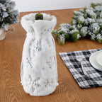 Christmas wine bottle bag in shimmering sequin snowflake pattern