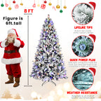 8ft tall Christmas tree displayed in open space