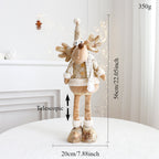 Golden retractable snowman Christmas decoration hanging, festive home decor
