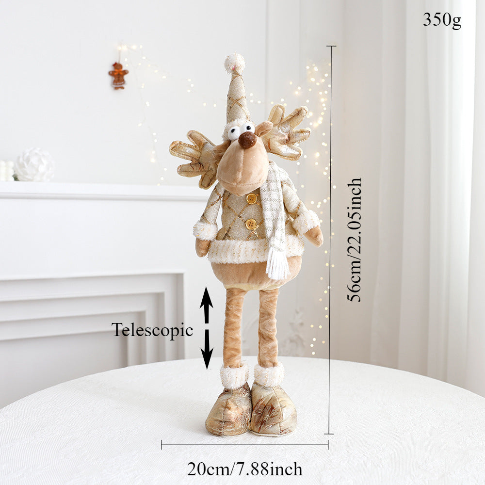 Golden retractable snowman Christmas decoration hanging, festive home decor