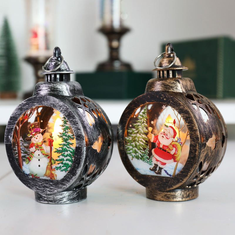 White snowman Christmas night lamp - holiday home accent