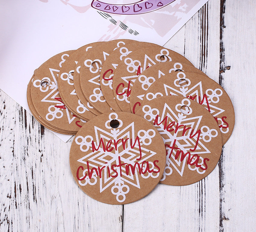 Vintage Christmas tree kraft paper tag for holiday celebrations