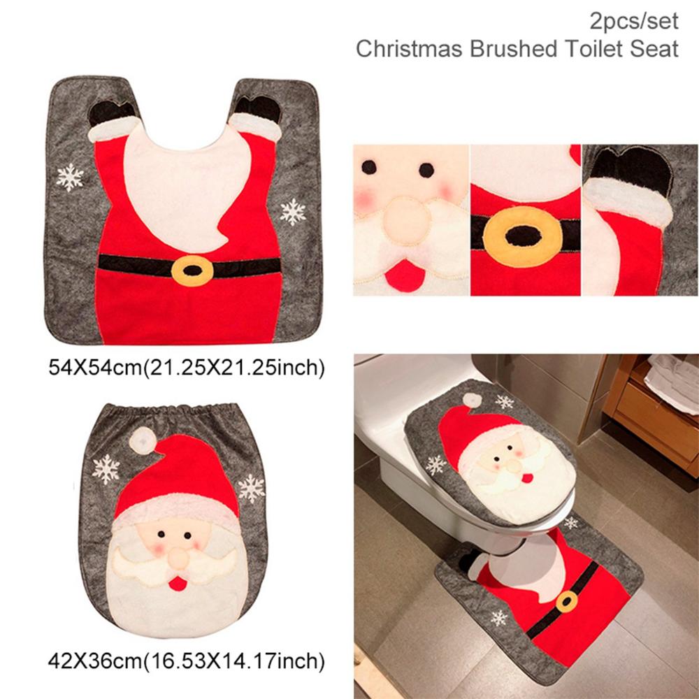 Christmas Flannel Bathroom Curtain & Toilet Cover Set Secondary image
