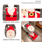 Christmas bathroom curtain with high-quality printing featuring holiday design elements