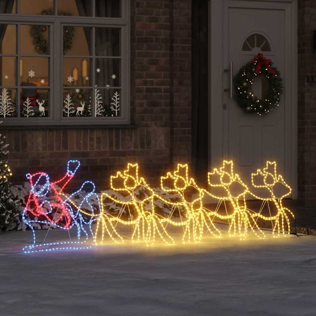 Multicolor LED Christmas decoration glowing warmly in festive setting