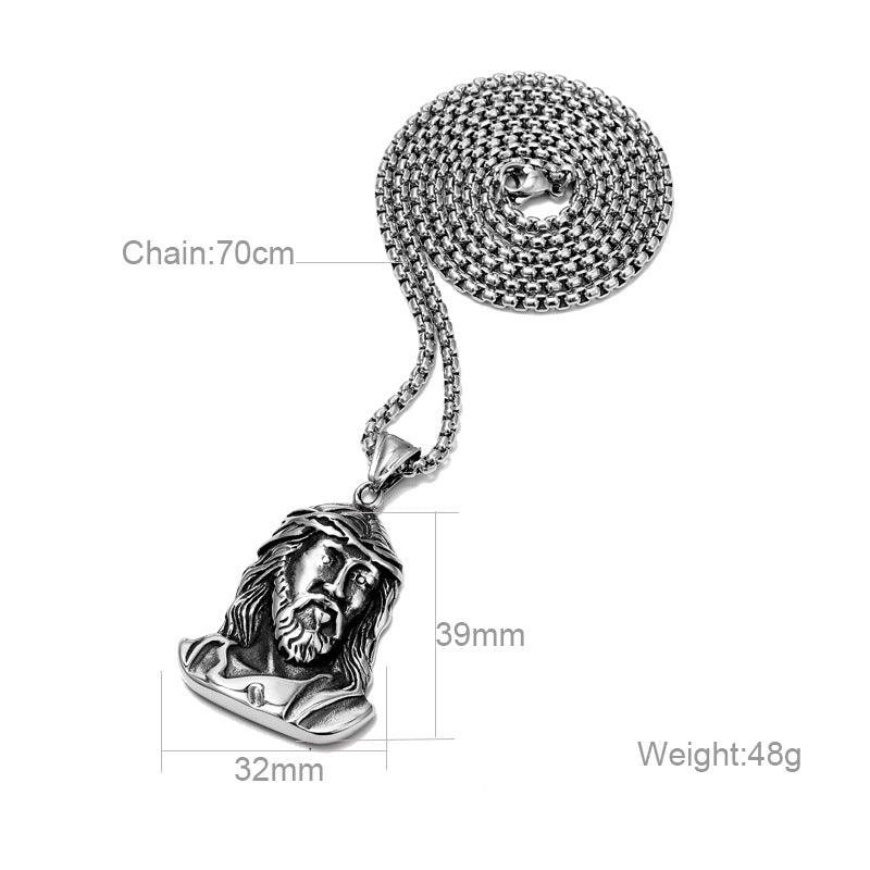 Men's faith necklace with square chain style