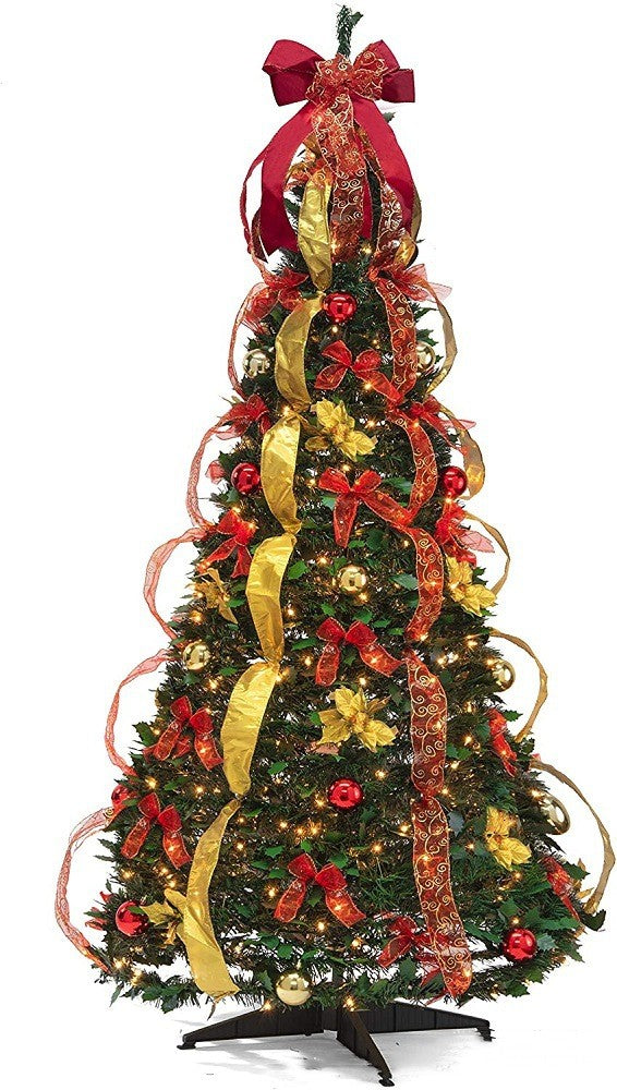 Festive colorful spiral tree bringing Christmas spirit to any room