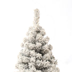 Flocked snow Christmas tree with white powder finish for holiday decor