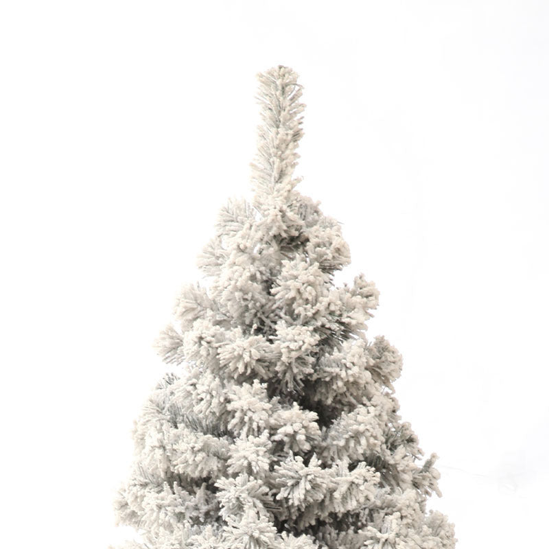 Flocked snow Christmas tree with white powder finish for holiday decor